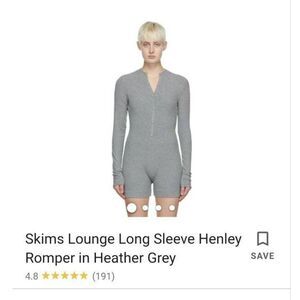 Skims Ribbed Romper Nwt